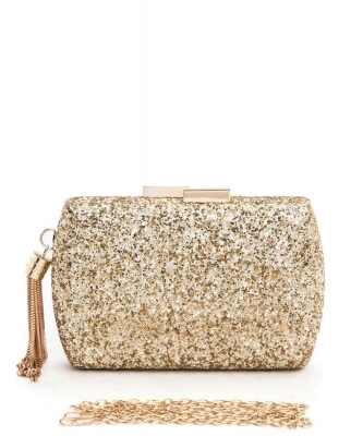 Glitter Iconic Box Clutch Bag F660 GOLD